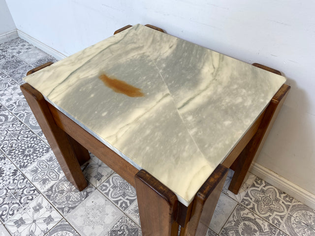 WMK Ein Blickfang! Außergewöhnlicher 70er Jahre Couchtisch mit schöner Marmorplatte , bauähnlich mit Tischen von Afra & Tobia Scarpa # Wohnzimmertisch Beistelltisch Coffee Table Designertisch Vintage