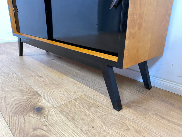 WMK Formschönes, sehr geräumiges und gut erhaltenes Mid-Century Sideboard mit Schubladen & konischen Füßen # Schrank Kommode TV-Bank Fernsehkommode TV-Board Anrichte Retro 50er 60er Vintage Rockabilly