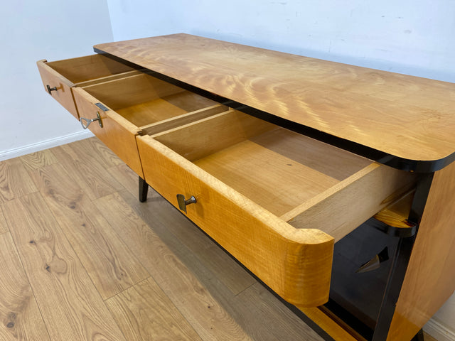 WMK Formschönes, sehr geräumiges und gut erhaltenes Mid-Century Sideboard mit Schubladen & konischen Füßen # Schrank Kommode TV-Bank Fernsehkommode TV-Board Anrichte Retro 50er 60er Vintage Rockabilly