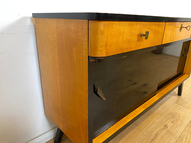 WMK Formschönes, sehr geräumiges und gut erhaltenes Mid-Century Sideboard mit Schubladen & konischen Füßen # Schrank Kommode TV-Bank Fernsehkommode TV-Board Anrichte Retro 50er 60er Vintage Rockabilly