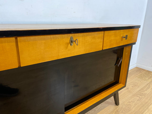 WMK Formschönes, sehr geräumiges und gut erhaltenes Mid-Century Sideboard mit Schubladen & konischen Füßen # Schrank Kommode TV-Bank Fernsehkommode TV-Board Anrichte Retro 50er 60er Vintage Rockabilly