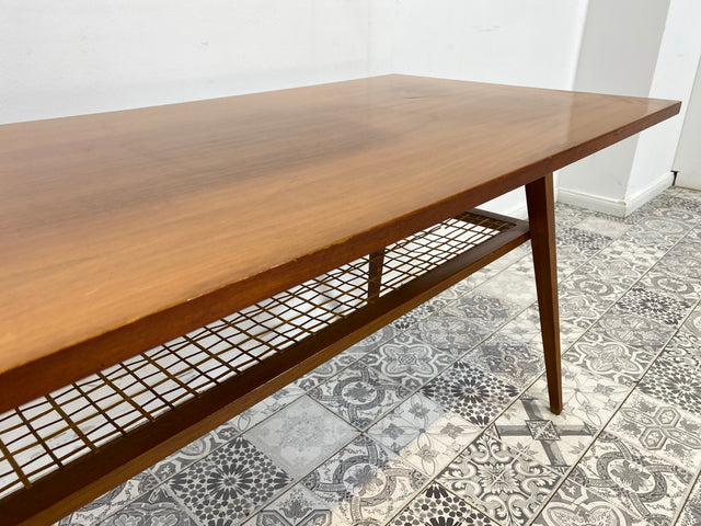 WMK Stilvoller und zeitloser Mid-Century Couchtisch mit praktischer Zeitungsablage # Wohnzimmertisch Tisch Coffee Table 50er 60er Mad Men Vintage # Lieferung möglich