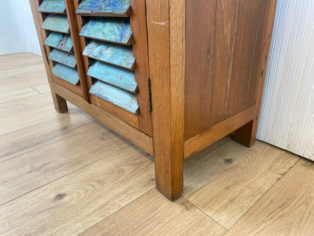 Boatwood by WMK # Sehr hübsche Kommode mit Lamellentüren , ein aus altem Bootsholz handgefertigtes Unikat aus massivem Teakholz # Schrank Schuhkommode Schuhschrank Sideboard Wäschekommode Flurkommode