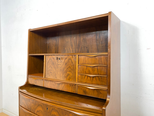 WMK Stilvoller & hochwertiger skandinavischer Sekretär aus vollem Holz mit ausziehbarer Schreibplatte # Schreibschrank Highboard Schreibtisch Desk Kommode Schrank Schubladenkommode Vintage Mid-Century