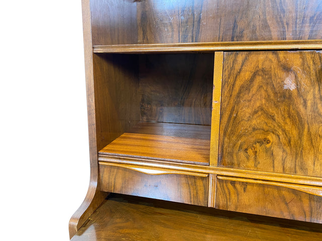 WMK Stilvoller & hochwertiger skandinavischer Sekretär aus vollem Holz mit ausziehbarer Schreibplatte # Schreibschrank Highboard Schreibtisch Desk Kommode Schrank Schubladenkommode Vintage Mid-Century