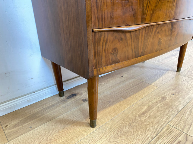 WMK Stilvoller & hochwertiger skandinavischer Sekretär aus vollem Holz mit ausziehbarer Schreibplatte # Schreibschrank Highboard Schreibtisch Desk Kommode Schrank Schubladenkommode Vintage Mid-Century