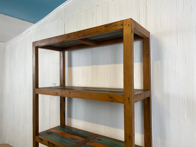 Boatwood by WMK # Schönes und sehr robustes Regal aus altem Bootsholz, ein handgefertigtes Unikat aus massivem Teakholz # Holzregal Küchenregal Bücherregal Bootsmöbel Upcycling Teak Industrial