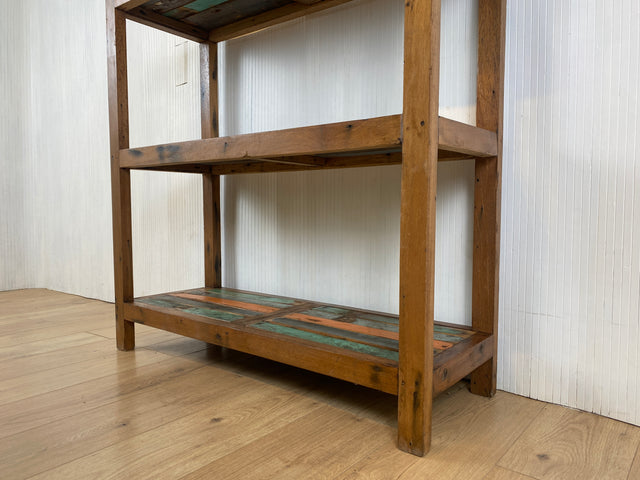 Boatwood by WMK # Schönes und sehr robustes Regal aus altem Bootsholz, ein handgefertigtes Unikat aus massivem Teakholz # Holzregal Küchenregal Bücherregal Bootsmöbel Upcycling Teak Industrial