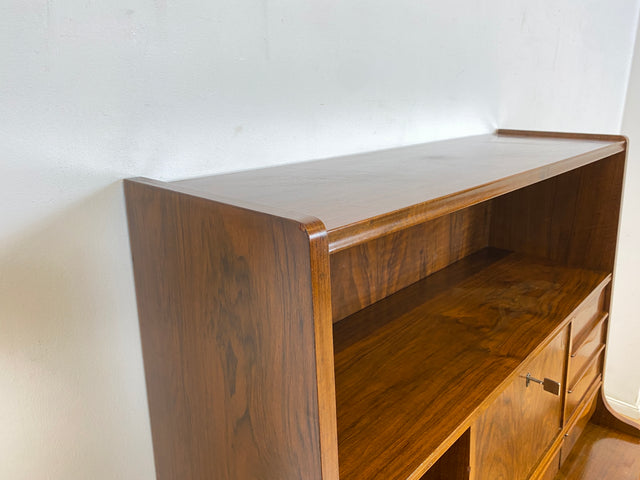 WMK Stilvoller & hochwertiger skandinavischer Sekretär aus vollem Holz mit ausziehbarer Schreibplatte # Schreibschrank Highboard Schreibtisch Desk Kommode Schrank Schubladenkommode Vintage Mid-Century