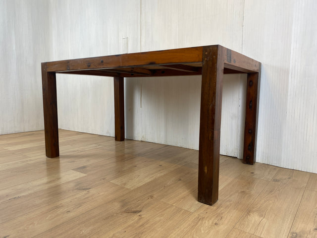 Boatwood by WMK # Besonders schöner Esstisch (150x90cm) aus altem Bootsholz, ein handgefertigtes Unikat aus massivem Teakholz # Tisch Esszimmertisch Küchentisch Holztisch Gastro Dinning Table Loft