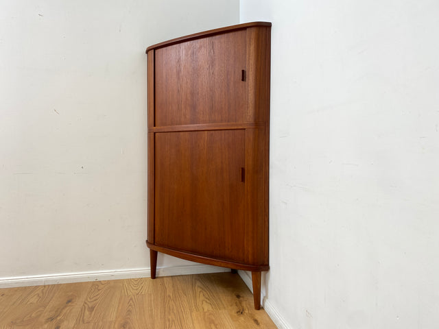 WMK Besonders gut erhaltener Designer Eckschrank by Arne Hovmand-Olsen for Skovmand & Andersen , Vollholz in Teak # Eckkommode Highboard Rolladenschrank Aktenschrank Mid-Century Danish Design Vintage