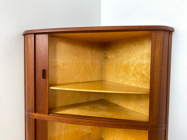 WMK Besonders gut erhaltener Designer Eckschrank by Arne Hovmand-Olsen for Skovmand & Andersen , Vollholz in Teak # Eckkommode Highboard Rolladenschrank Aktenschrank Mid-Century Danish Design Vintage