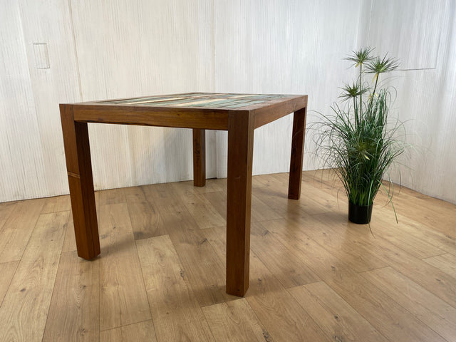 Boatwood by WMK # Very nice dining table (140x90cm) made of old boat wood, a handmade unique piece made of solid teak # Wooden table table kitchen table dining room table gastro dining table boat furniture