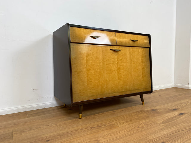 WMK Hübsche, jedoch etwas abgerockte Mid-Century Wäschetruhe mit Schubladen und hübschen Messinggriffen # Schrank Kommode Sideboard Wäschekommode Retro 50er 60er DDR Vintage # Lieferung möglich