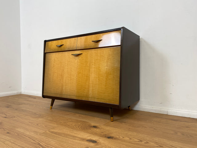 WMK Hübsche, jedoch etwas abgerockte Mid-Century Wäschetruhe mit Schubladen und hübschen Messinggriffen # Schrank Kommode Sideboard Wäschekommode Retro 50er 60er DDR Vintage # Lieferung möglich