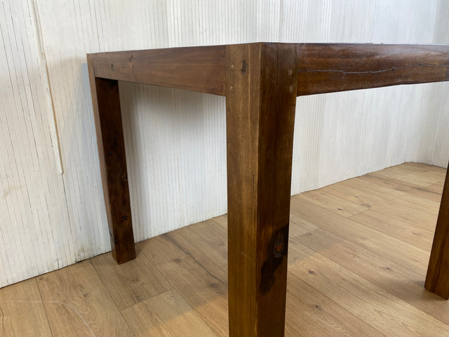 Boatwood by WMK # Schöner kleiner Esstisch 90x90cm aus altem Bootsholz, ein handgefertigtes Unikat aus massivem Teakholz # Mosaik Tisch Esszimmertisch Küchentisch Holztisch Gastro Dinning Table Loft