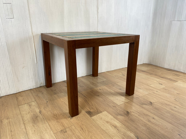 Boatwood by WMK # Schöner & robuster kleiner Esstisch (90x90cm) aus altem Bootsholz, ein handgefertigtes Unikat aus massivem Teakholz # Tisch Esszimmertisch Holztisch Küchentisch Gastro Dining Table