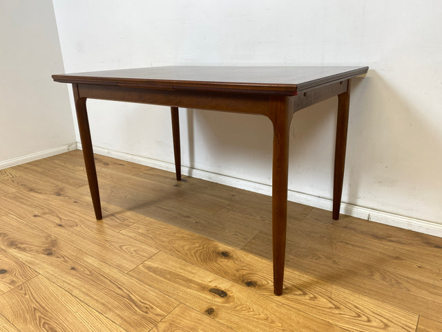 WMK Stilvoller & gut erhaltener rechteckiger Mid-Century Esstisch von Kondor in Teakholz , ausziehbar # Tisch Holztisch Designertisch Küchentisch Ausziehtisch Danisch Design Skandinavisch Vintage Teak