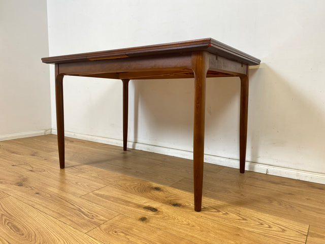 WMK Stilvoller & gut erhaltener rechteckiger Mid-Century Esstisch von Kondor in Teakholz , ausziehbar # Tisch Holztisch Designertisch Küchentisch Ausziehtisch Danisch Design Skandinavisch Vintage Teak