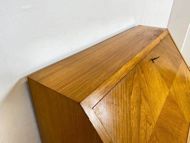 WMK Stilvoller skandinavischer 50er Jahre Sekretär aus vollem Holz mit stabiler Schreibplatte & vielen Schubladen # Schreibschrank Desk Schreibtisch Schubladenkommode Kommode Mid-Century Vintage 60er