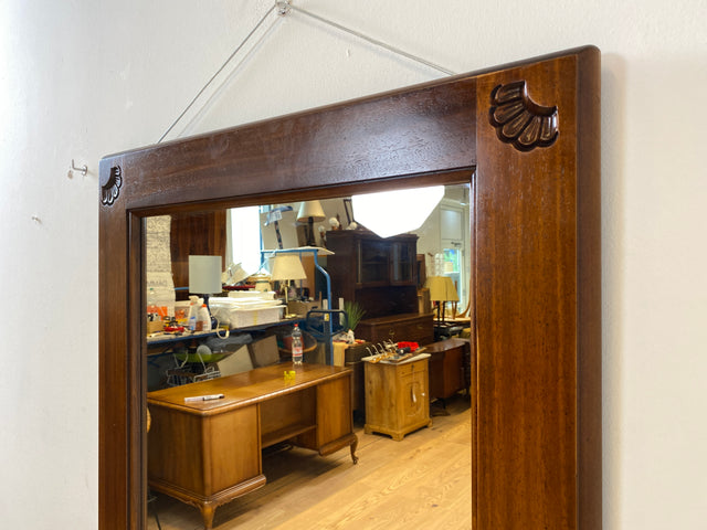 WMK I Großer & eleganter Vintage Spiegel im antikem Stil mit verziertem Holzrahmen in Nussbaum I Wandspiegel Holzspiegel Mirror Garderobe Flur Bad Retro I Versand möglich I Mainz Nürnberg Regensburg