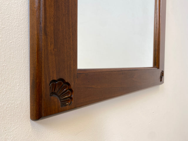 WMK I Großer & eleganter Vintage Spiegel im antikem Stil mit verziertem Holzrahmen in Nussbaum I Wandspiegel Holzspiegel Mirror Garderobe Flur Bad Retro I Versand möglich I Mainz Nürnberg Regensburg