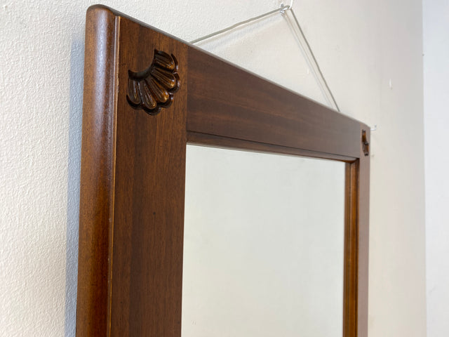 WMK I Großer & eleganter Vintage Spiegel im antikem Stil mit verziertem Holzrahmen in Nussbaum I Wandspiegel Holzspiegel Mirror Garderobe Flur Bad Retro I Versand möglich I Mainz Nürnberg Regensburg
