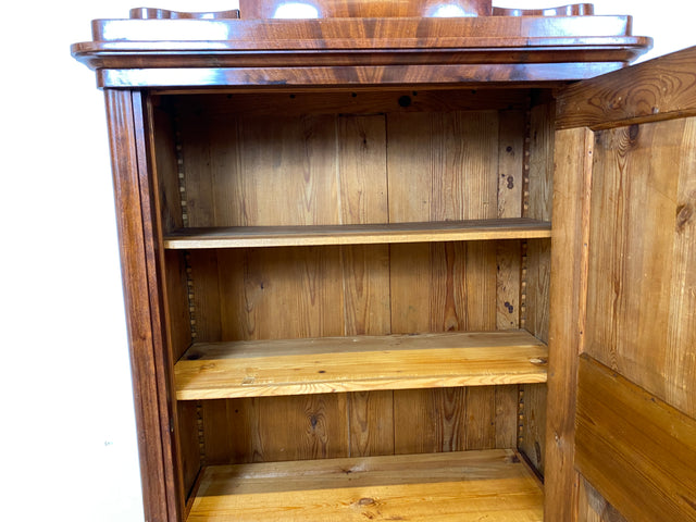 Hochwertiger handpolierter antiker Wäscheschrank in edlem Nussbaum I Biedermeier um 1850 I Schrank Kleiderschrank Highboard Bücherschrank Anrichte Flurschrank Vintage I