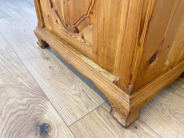 WMK # Freundliche kleine dänische antike Kommode aus vollem Holz mit Auflage aus weißem Marmor und Schublade # Marmorkommode Flurkommode Waschtisch Ablage Wickelkommode Weichholz Jugendstil Vintage