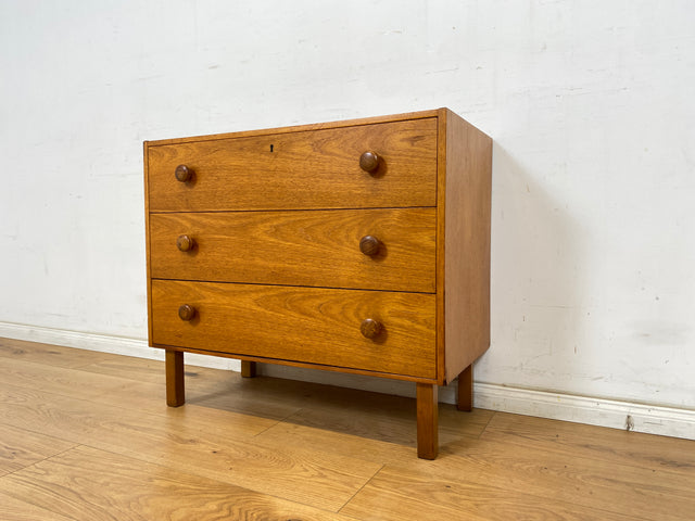 WMK Freundliche und geräumige skandinavische Kommode in Teakholz mit Schubladen und hübschen Holzgriffen # Kommode Sideboard Wäschekommode Schubladenkommode Schrank Mid-Century 60er 70er Vintage Retro