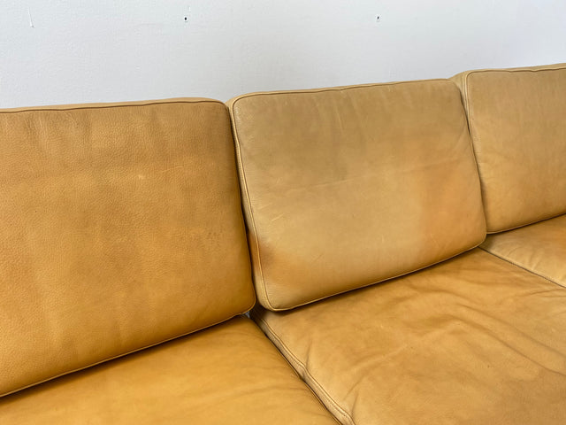 WMK Hochwertiges skandinavisches Designersofa von Holstebro Stolefabrik, Echtlederbezug & Teakholz Rahmen # Sofa Couch Ledercouch Ledersofa Sitzgarnitur Leder Teak Danish Design Mid-Century Vintage