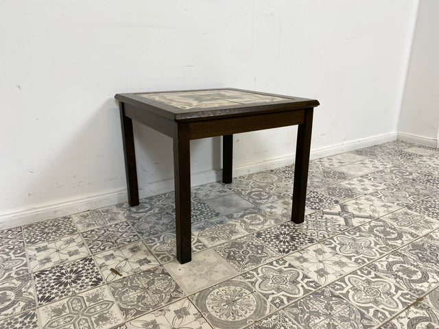 WMK Particularly beautiful and very well preserved Scandinavian coffee table with artistically designed tiles # Table Living room table Side table Tile table Sofa table Coffee table Vintage Mid-Century