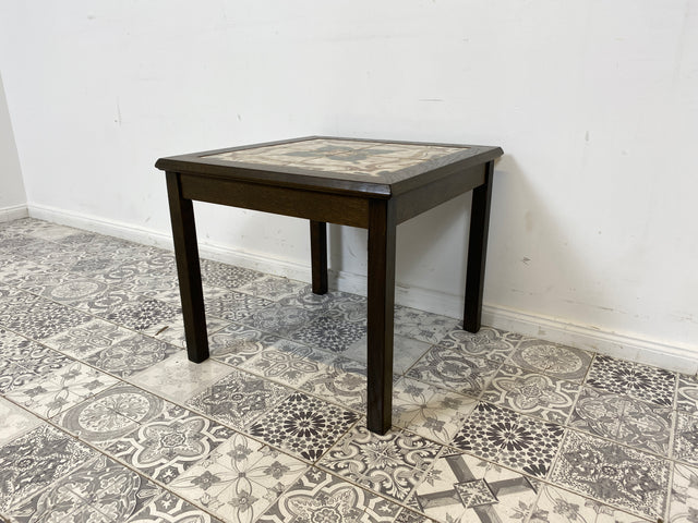 WMK Particularly beautiful and very well preserved Scandinavian coffee table with artistically designed tiles # Table Living room table Side table Tile table Sofa table Coffee table Vintage Mid-Century