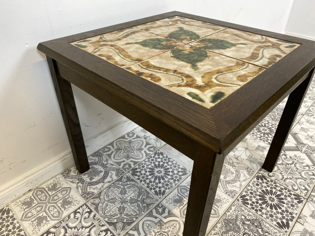 WMK Particularly beautiful and very well preserved Scandinavian coffee table with artistically designed tiles # Table Living room table Side table Tile table Sofa table Coffee table Vintage Mid-Century