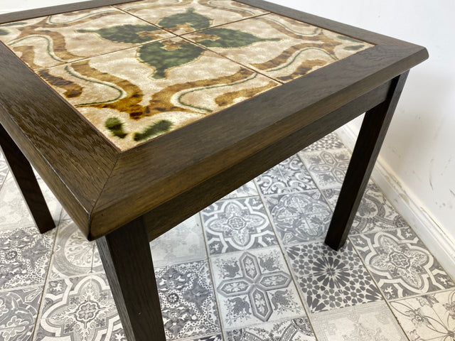 WMK Particularly beautiful and very well preserved Scandinavian coffee table with artistically designed tiles # Table Living room table Side table Tile table Sofa table Coffee table Vintage Mid-Century