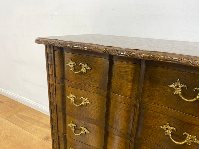 WMK I Hochwertige kleine dänische 1960er Stilmöbel Kommode aus massiver Eiche mit Schubladen und Messinggriffen I Schränkchen Flur Wäschekommode Dresser Barock Rokoko Vintage Berlin Augsburg Wolfsburg