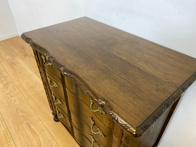 WMK I Hochwertige kleine dänische 1960er Stilmöbel Kommode aus massiver Eiche mit Schubladen und Messinggriffen I Schränkchen Flur Wäschekommode Dresser Barock Rokoko Vintage Berlin Augsburg Wolfsburg