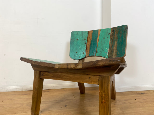 Boatwood by WMK I 1/5 Einzigartiger Lounge Sessel aus altem Bootsholz, ein handgefertigtes Unikat aus massivem Teakholz , auch Outdoor I Stuhl Relax Holz Garten Balkon Boots Möbel Treibholz Meer Teak