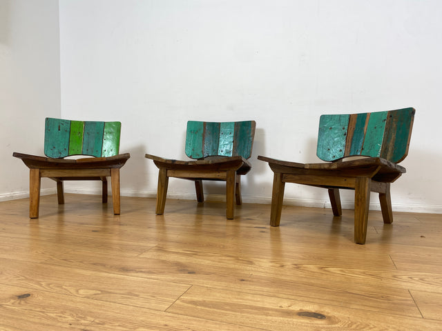 Boatwood by WMK I 1/5 Einzigartiger Lounge Sessel aus altem Bootsholz, ein handgefertigtes Unikat aus massivem Teakholz , auch Outdoor I Stuhl Relax Holz Garten Balkon Boots Möbel Treibholz Meer Teak