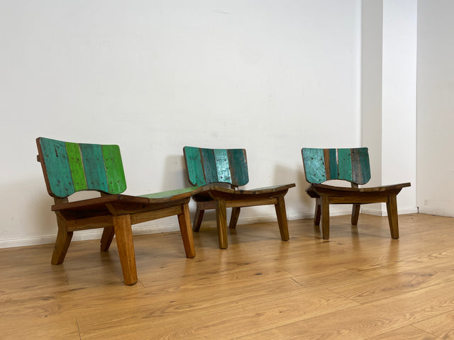 Boatwood by WMK I 1/5 Einzigartiger Lounge Sessel aus altem Bootsholz, ein handgefertigtes Unikat aus massivem Teakholz , auch Outdoor I Stuhl Relax Holz Garten Balkon Boots Möbel Treibholz Meer Teak