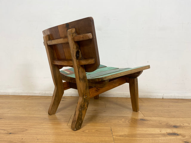 Boatwood by WMK I 1/5 Einzigartiger Lounge Sessel aus altem Bootsholz, ein handgefertigtes Unikat aus massivem Teakholz , auch Outdoor I Stuhl Relax Holz Garten Balkon Boots Möbel Treibholz Meer Teak