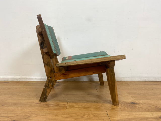 Boatwood by WMK I 1/5 Einzigartiger Lounge Sessel aus altem Bootsholz, ein handgefertigtes Unikat aus massivem Teakholz , auch Outdoor I Stuhl Relax Holz Garten Balkon Boots Möbel Treibholz Meer Teak