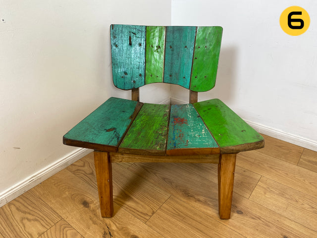 Boatwood by WMK I 1/5 Einzigartiger Lounge Sessel aus altem Bootsholz, ein handgefertigtes Unikat aus massivem Teakholz , auch Outdoor I Stuhl Relax Holz Garten Balkon Boots Möbel Treibholz Meer Teak