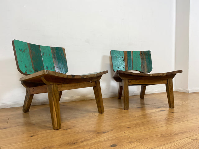 Boatwood by WMK I 1/5 Einzigartiger Lounge Sessel aus altem Bootsholz, ein handgefertigtes Unikat aus massivem Teakholz , auch Outdoor I Stuhl Relax Holz Garten Balkon Boots Möbel Treibholz Meer Teak