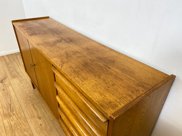 WMK I Stilvolles Mid-Century Sideboard in Eiche mit Schubladen I Kommode Schrank Wohnzimmerschrank Anrichte Lowboard TV-Schrank TV-Board Vintage DDR Berlin Dresden Bayern Frankfurt