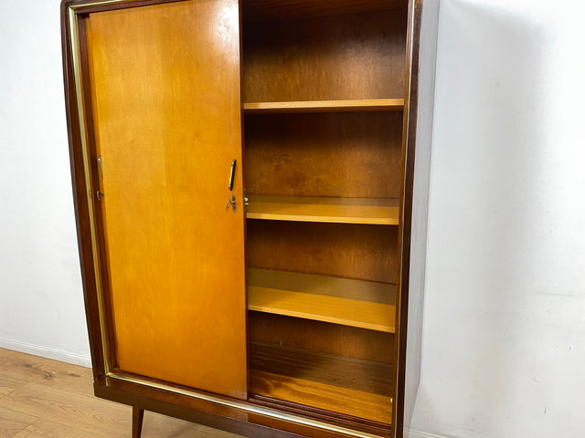 WMK # Formschöner & gut erhaltener Mid-Century Wäscheschrank mit Schiebetüren # Schrank Kleiderschrank Flurschrank Schuhschrank Highboard Sideboard Rockabilly Vintage 50er 60er Berlin München Dresden