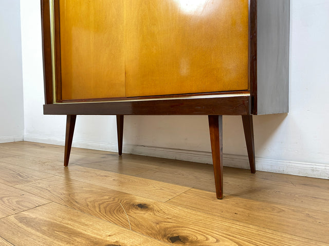 WMK # Formschöner & gut erhaltener Mid-Century Wäscheschrank mit Schiebetüren # Schrank Kleiderschrank Flurschrank Schuhschrank Highboard Sideboard Rockabilly Vintage 50er 60er Berlin München Dresden