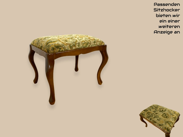 WMK I 1/2 Eleganter Mid-Century Chippendale Sessel mit wunderschönem grünem Brokat Bezug und Armlehnen mit Wiener Geflecht I Clubsessel Lesesessel Armchair 60er Vintage Barock Berlin Hof Hannover