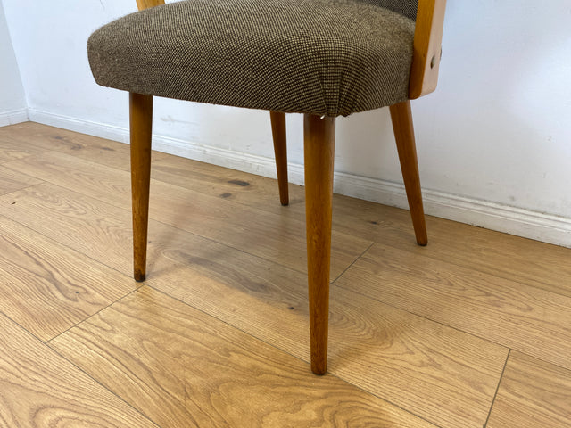 WMK # Besonders schöner & sehr gut erhaltener Mid-Century Cocktailsessel mit hellem Holzrahmen & tollem Originalbezug # Sessel Armlehnstuhl Armchair Stuhl Schreibtischstuhl Vintage Space Age 50er 60er