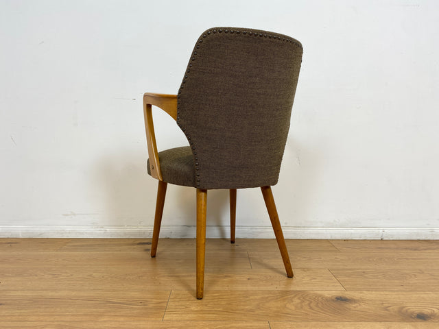 WMK # Besonders schöner & sehr gut erhaltener Mid-Century Cocktailsessel mit hellem Holzrahmen & tollem Originalbezug # Sessel Armlehnstuhl Armchair Stuhl Schreibtischstuhl Vintage Space Age 50er 60er